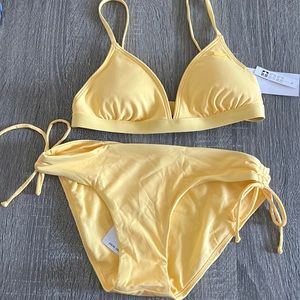 ROXY yellow bikini set XS NWT